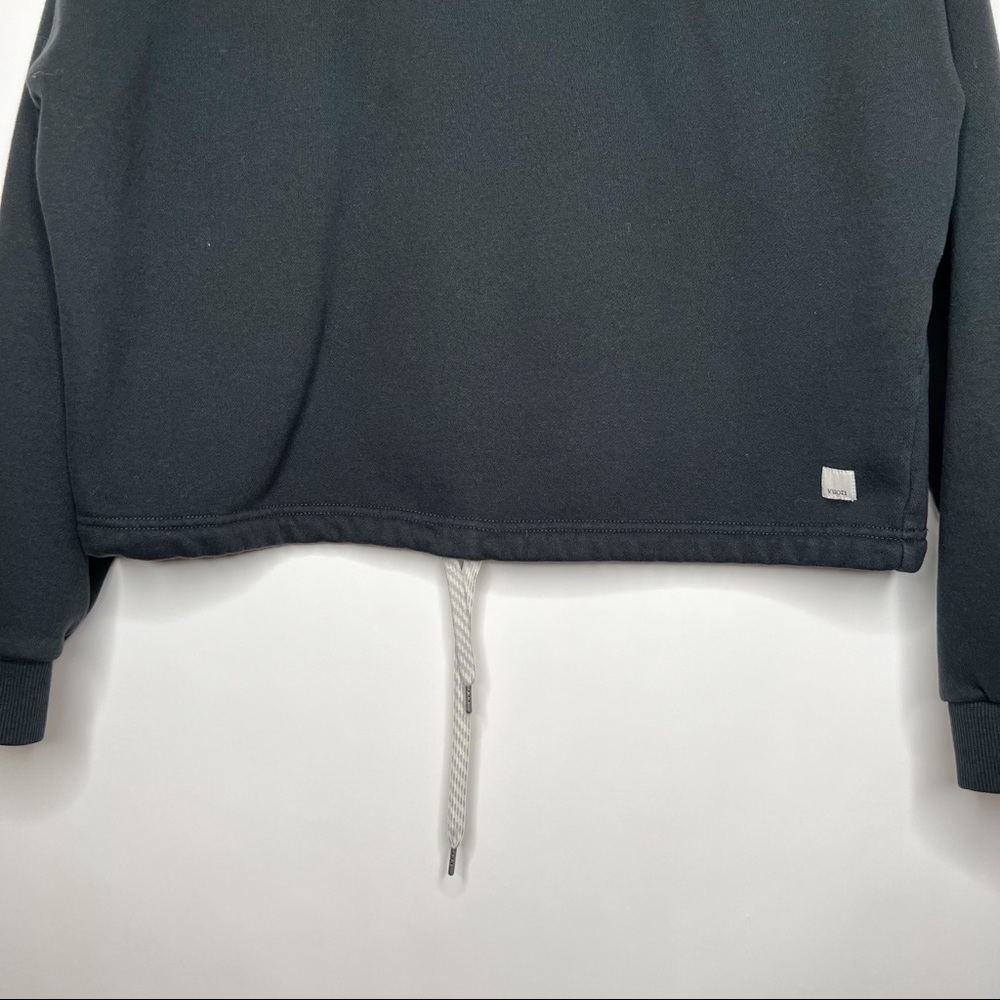 Vuori Restore Sweatshirt Crew Neck Black Drawstring Waist Boxy Cropped Small - Picture 4 of 8